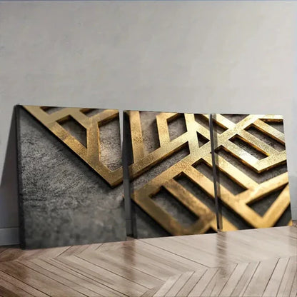 3pcs Complex Geometric Pattern Wall Art Canvas Unframed - High Quality Print 100% Australian Made Wall Canvas