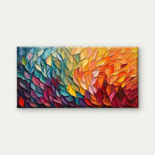 Multicolor Abstract Leaf Wall Art Canvas Office Home Room Framed 120x60cm