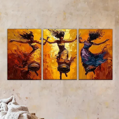 3pcs Charming dancing man, Artist's Wall Art Set Canvas Unframed - High Quality Print 100% Australian Made Wall Canvas