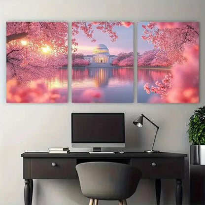 3pcs Washington DC Cherry Blossom Festival Metal Print Ready to Hang Art