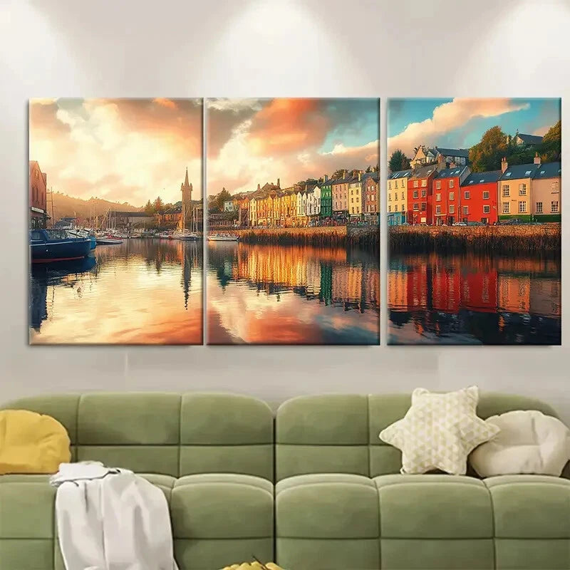 3pcs Vibrant Irish Cork Ireland Travel Poster Metal Print Ready to Hang Art