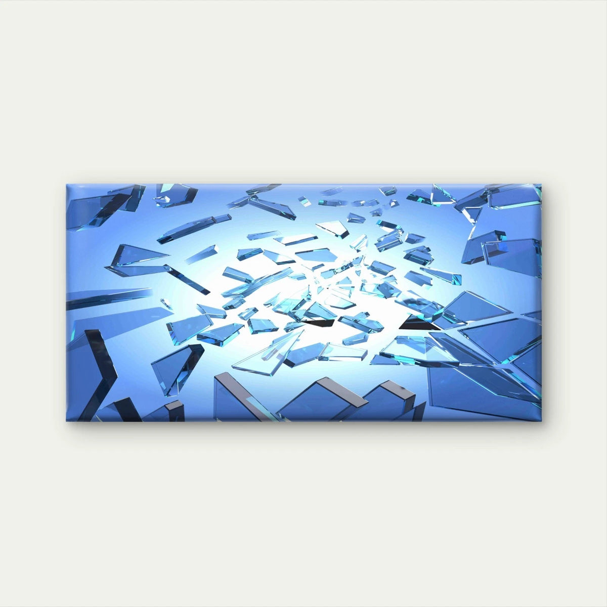 Broken Glass Texture Wall Art Canvas Office Home Room Framed 120x60cm