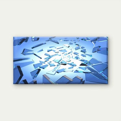 Broken Glass Texture Wall Art Canvas Office Home Room Framed 120x60cm