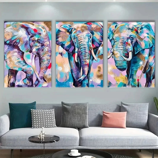 3pcs Abstract Animal Modern Watercolor Metal Print Ready to Hang Art