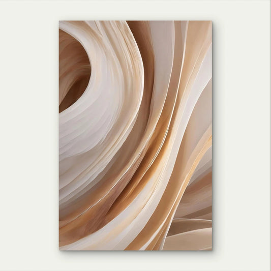 Neutral Flowing Sandstone Canyon and Swirl 40x60cm Metal Print Ready to Hang