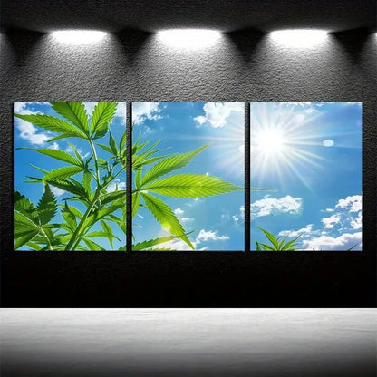 3pcs Vibrant Greenery Landscape Metal Print Ready to Hang Art