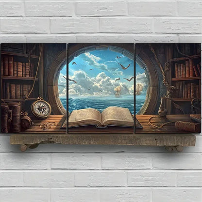 3pcs Clouds Outside The Window White Clouds Metal Print Ready to Hang Art