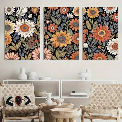 3pcs Painting Abstract Boho Colorful Metal Print Ready to Hang Art