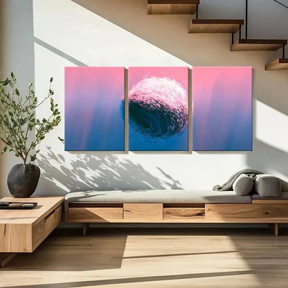 3pcs Abstract Pink Bubbles Decoration Wall Art Set Canvas Framed 40x60cm - High Quality Print 100% Australian Made Wall Canvas Ready to Hang