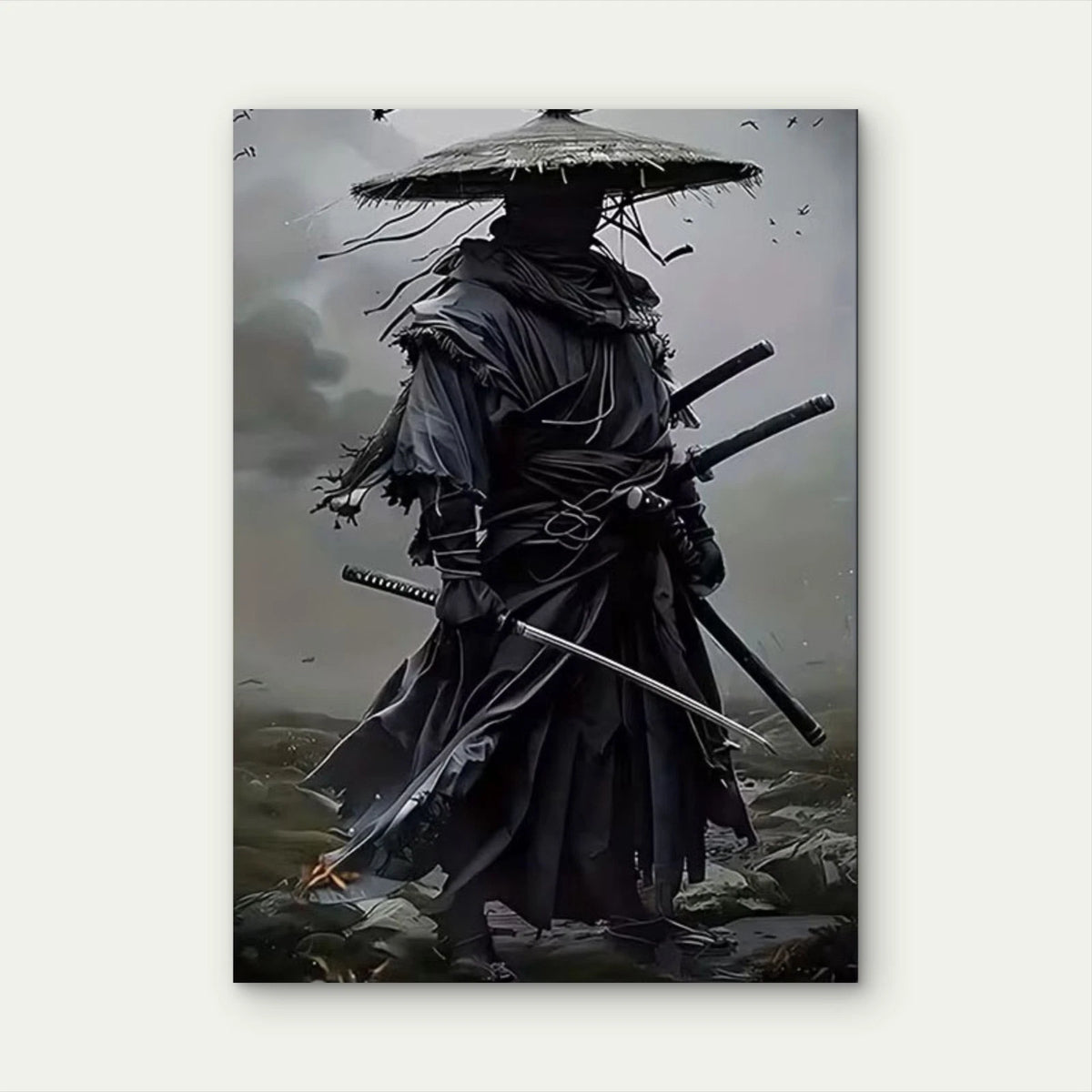 The Shadow Samurai 40x60cm Metal Print Ready to Hang