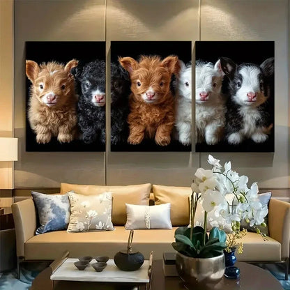 3pcs Cute Farmhouse Animal Metal Print Ready to Hang Art