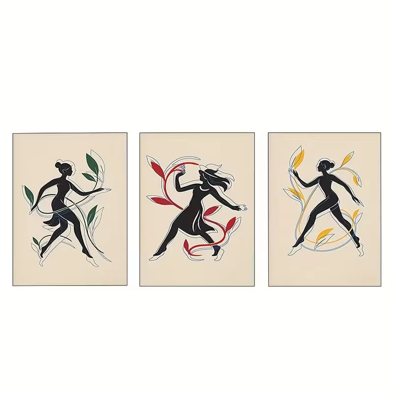 3pcs Abstract Women Silhouettes       Wall Art Set Canvas Framed 60x90cm - High Quality Print 100% Australian Made Wall Canvas Ready to Hang