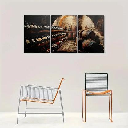 3pcs Rustic Barn Barrel & Bottle Metal Print Ready to Hang Art