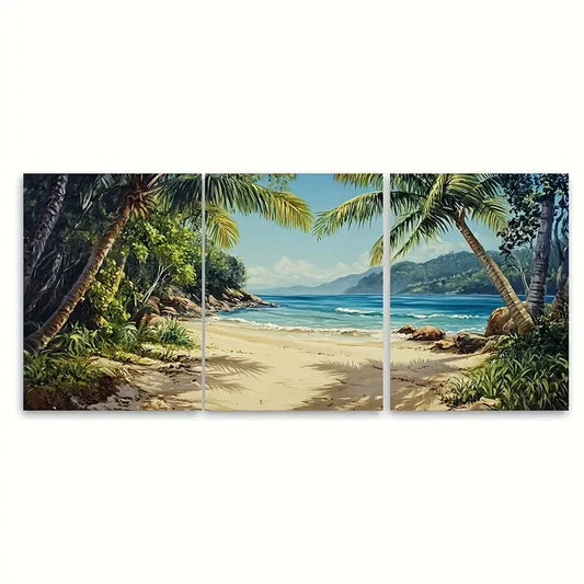 3pcs Palm Cove Australia Travel Print Metal Print Ready to Hang Art