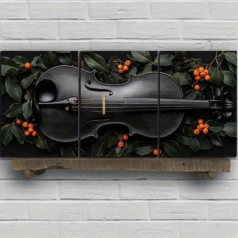 3pcs Chic Cello Trio Music Instruments Metal Print Ready to Hang Art