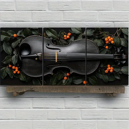 3pcs Chic Cello Trio Music Instruments Metal Print Ready to Hang Art