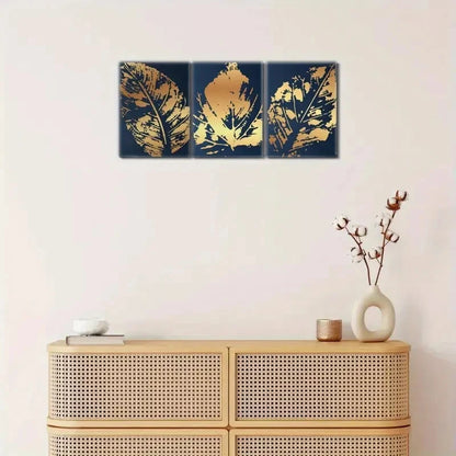 3pcs Botanical Leaf Art Floral Art Decor Poster Metal Print Ready to Hang Art