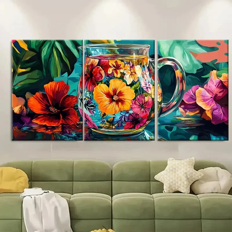 3pcs Jamaica Art JA Wall Art Set Canvas Framed 50x70cm - High Quality Print 100% Australian Made Wall Canvas Ready to Hang