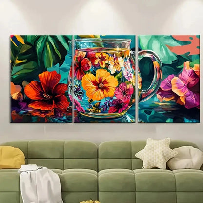 3pcs Jamaica Art JA Wall Art Set Canvas Framed 50x70cm - High Quality Print 100% Australian Made Wall Canvas Ready to Hang