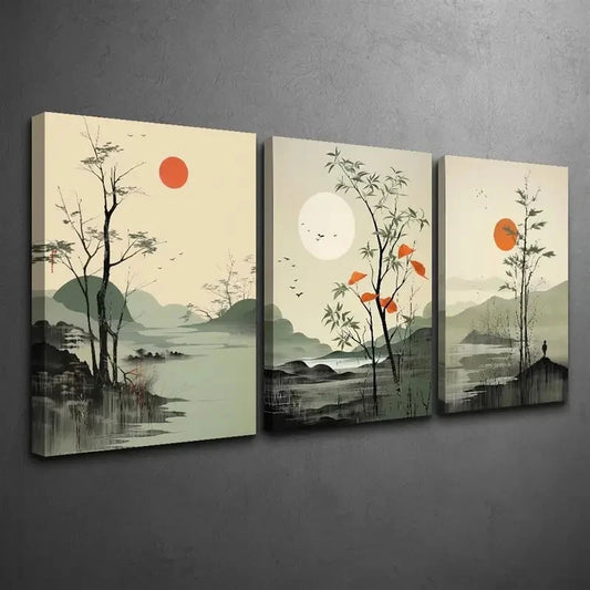 3pcs  Deco Modern Classic Style Wall Art Set Canvas Framed 40x60cm - High Quality Print 100% Australian Made Wall Canvas Ready to Hang