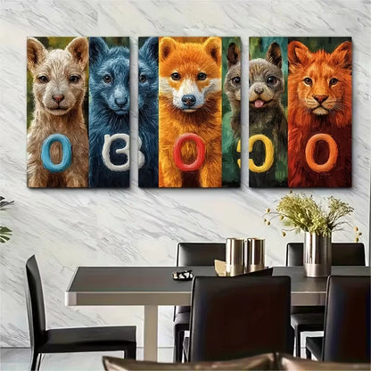 3pcs Educational Animal Number Art Metal Print Ready to Hang Art