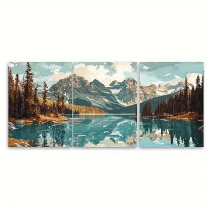 3pcs Banff National Park Alberta Scenery Metal Print Ready to Hang Art