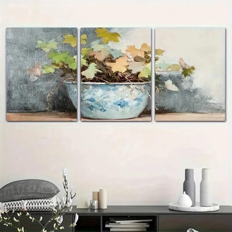 3pcs Still Life Botanical Decor Metal Print Ready to Hang Art