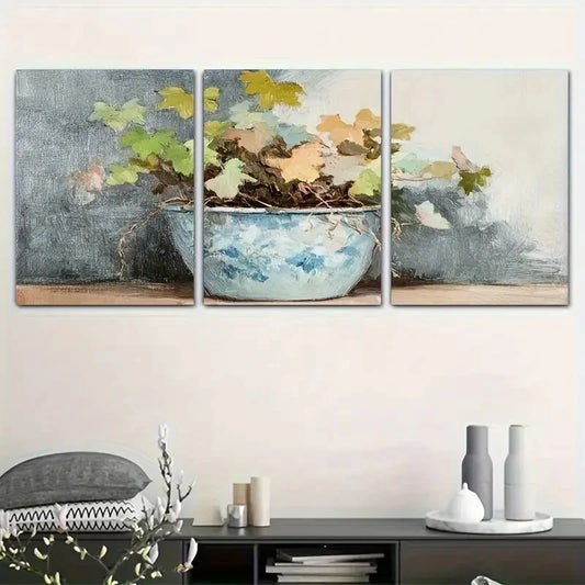 3pcs Still Life Botanical Decor Metal Print Ready to Hang Art