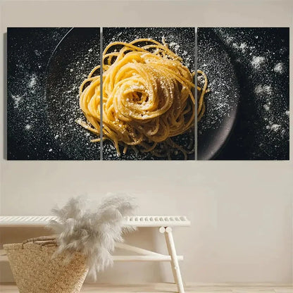 3pcs Italian Food Spaghetti Pasta Kitchen Art Wall Art Set Canvas Framed 40x60cm - High Quality Print 100% Australian Made Wall Canvas Ready to Hang