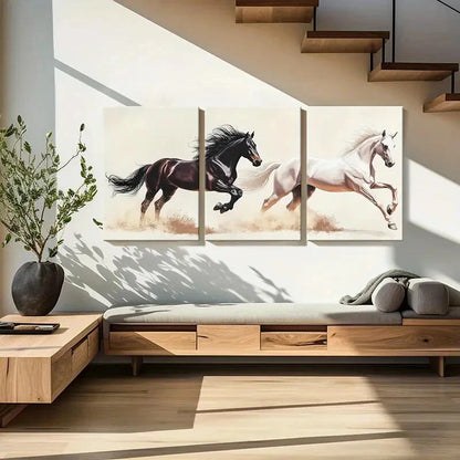 3pcs Equestrian Spirit Galloping Horses Poster Metal Print Ready to Hang Art