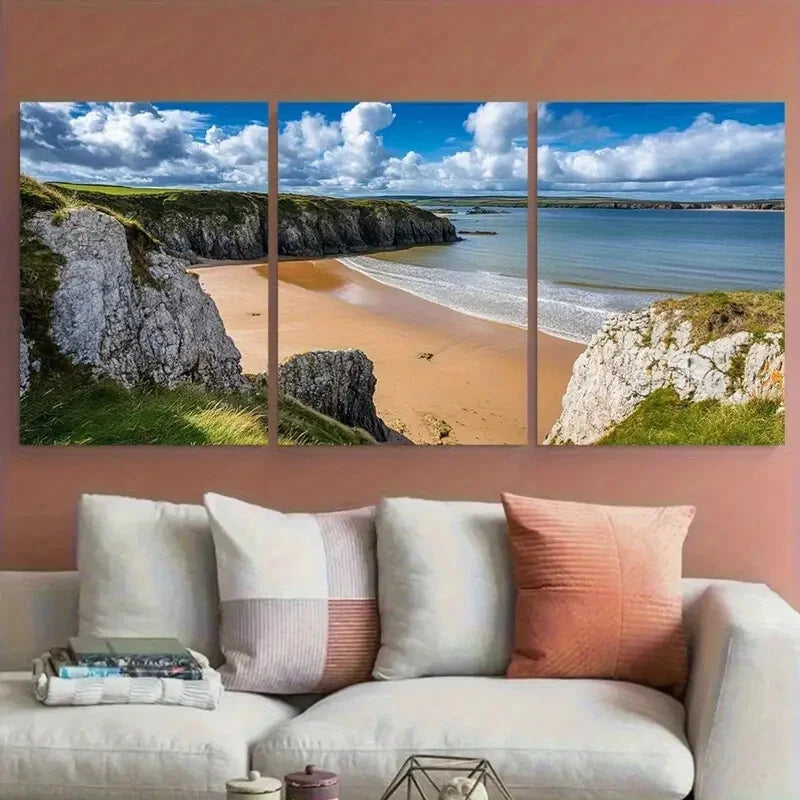 3pcs Pembrokeshire Coast National Park Travel Metal Print Ready to Hang Art