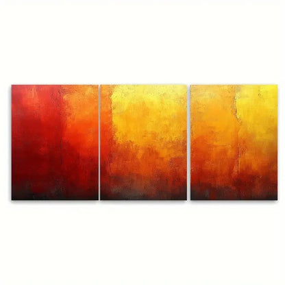 3pcs Abstract Grunge Canvas Vibrant Orange Wall Art Set Canvas Framed 60x90cm - High Quality Print 100% Australian Made Wall Canvas Ready to Hang