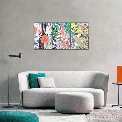 3pcs Leaves Colorful Leaves Decoration Poster Metal Print Ready to Hang Art