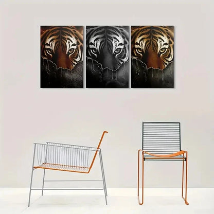 3pcs Tige Abstract Animal Painting Metal Print Ready to Hang Art