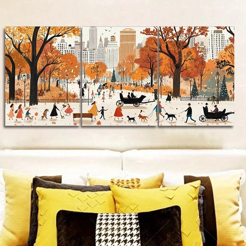 3pcs Central Park New York City Metal Print Ready to Hang Art