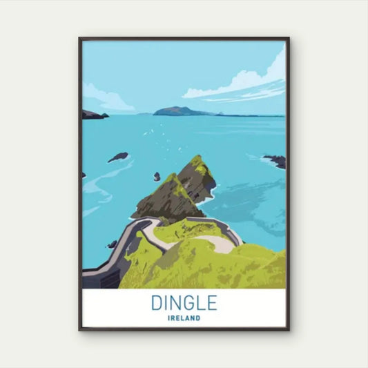 Dingle Peninsula Ireland Coastal Landscape Ocean Travel Poster Print Wall Art