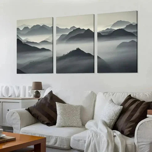 3pcs Ales Krivec Mountain Layers Wall Art Canvas Unframed - High Quality Print 100% Australian Made Wall Canvas