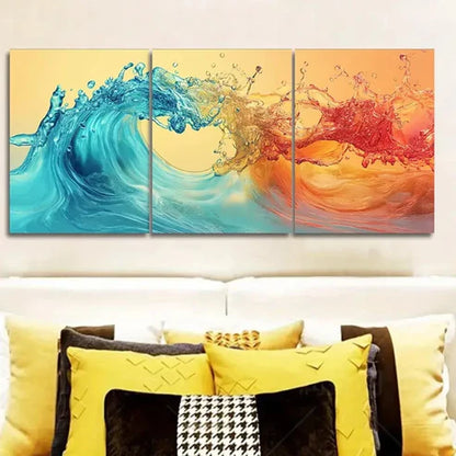 3pcs colorful waves Wall Art Set Canvas Unframed - High Quality Print 100% Australian Made Wall Canvas