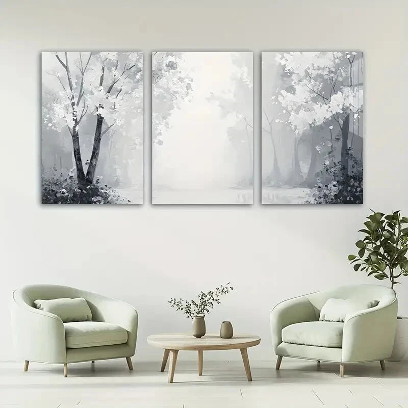 3pcs Modern Abstract Forest Nature Metal Print Ready to Hang Art