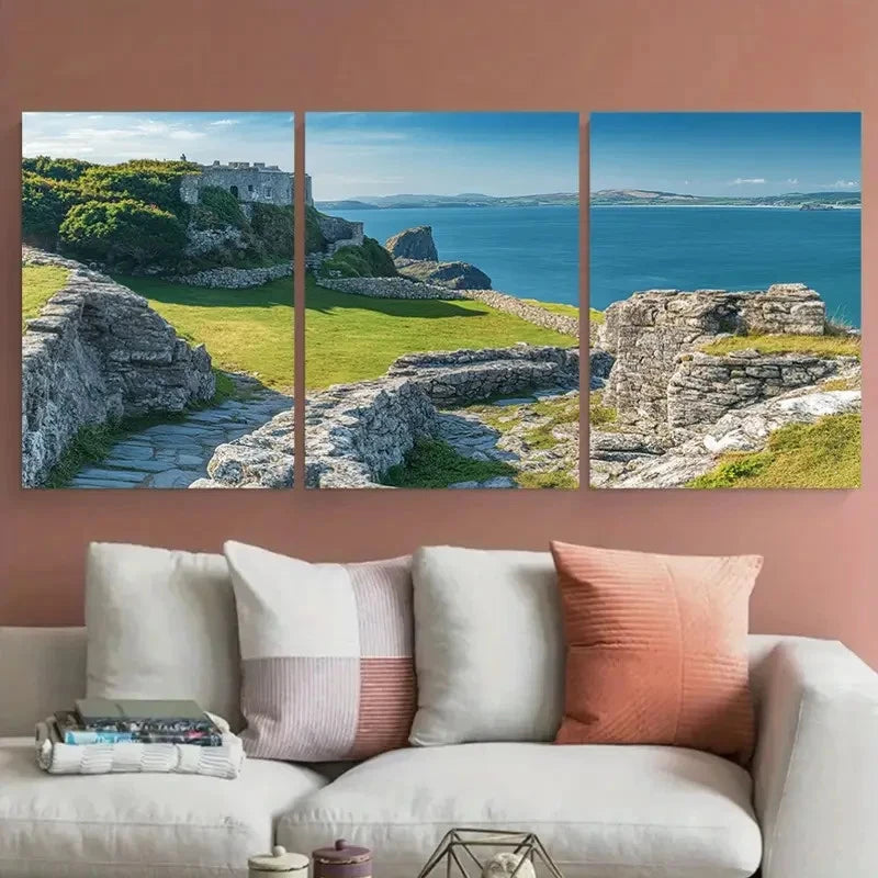 3pcs Portmeiron in Pantheon Travel Metal Print Ready to Hang Art