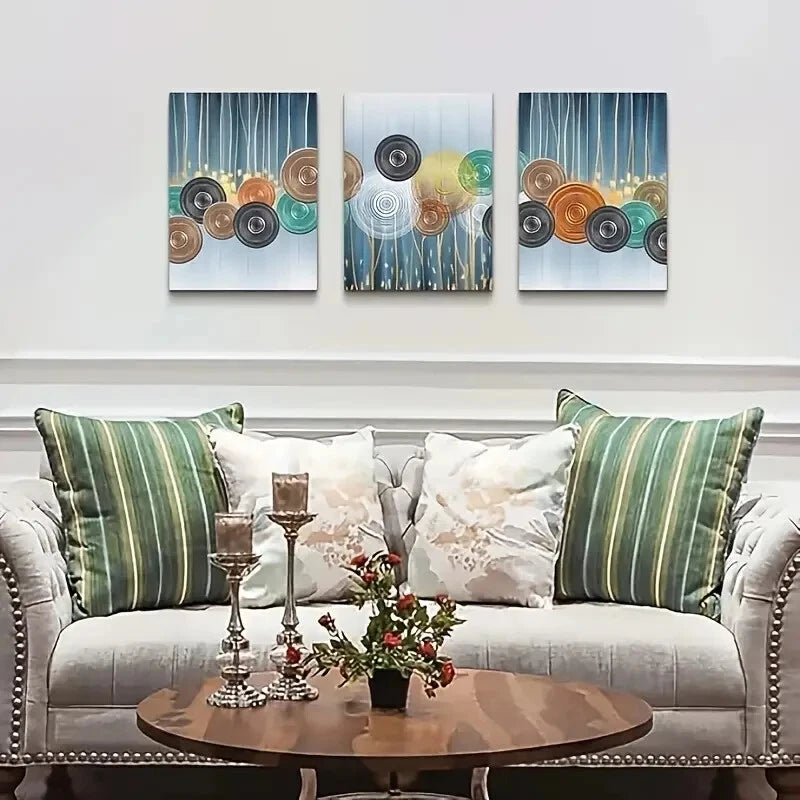 3pcs Paintings Minimalist Abstract  Metal Print Ready to Hang Art