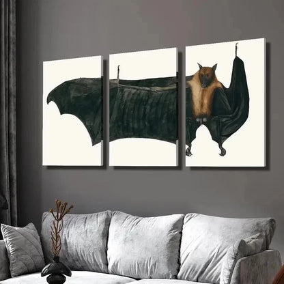 3pcs Large Gothic Creature Halloween Bat Wall Art Set Canvas Framed 40x60cm - High Quality Print 100% Australian Made Wall Canvas Ready to Hang