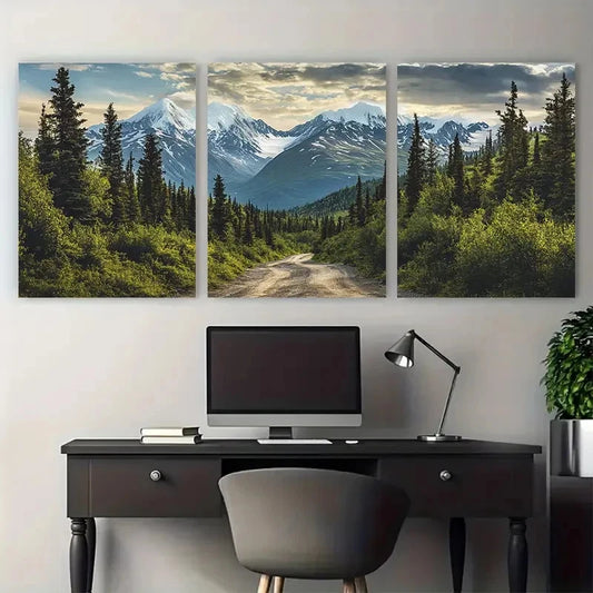 3pcs Gates of the Arctic National Park Alaska Wall Art Set Canvas Framed 50x70cm - High Quality Print 100% Australian Made Wall Canvas Ready to Hang