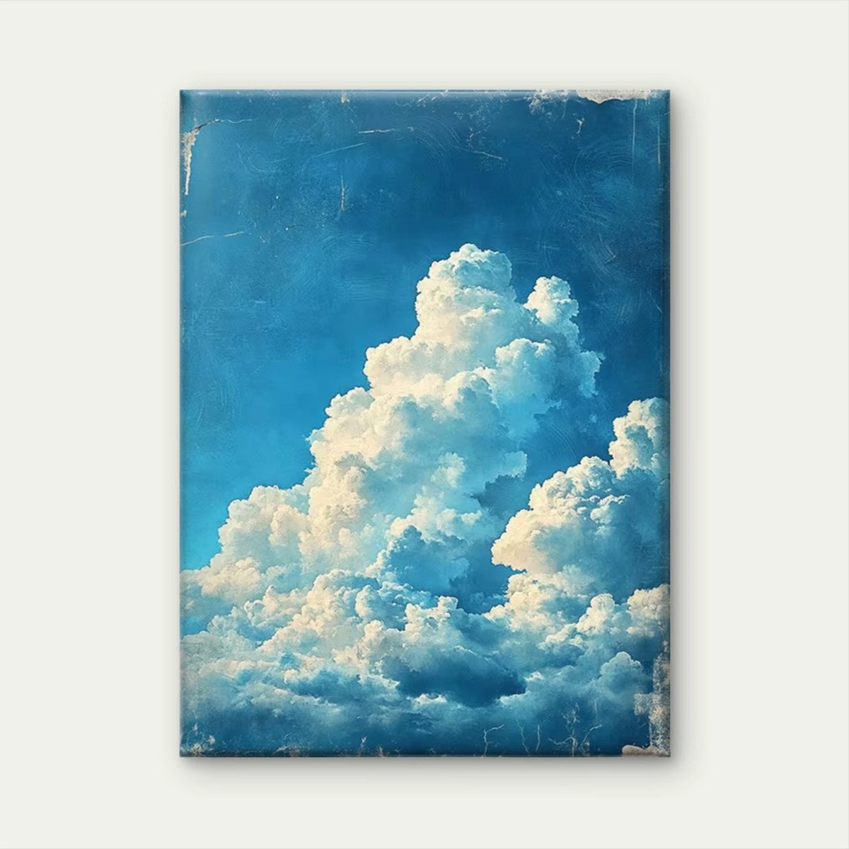Fluffy Blue Sky Dreamy Cloud 60x90cm Metal Print Ready to Hang