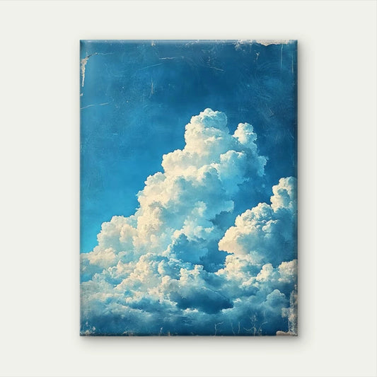 Fluffy Blue Sky Dreamy Cloud 60x90cm Metal Print Ready to Hang
