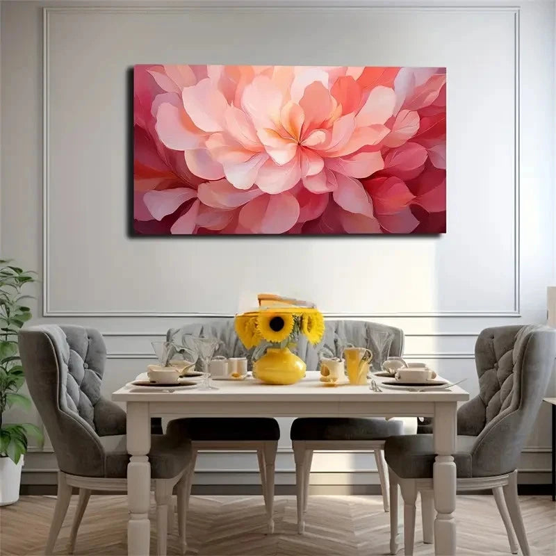 Vibrant Pink & Orange Flower Wall Art Canvas Office Home Room Framed 120x60cm