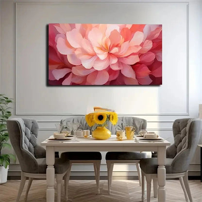 Vibrant Pink & Orange Flower Wall Art Canvas Office Home Room Framed 120x60cm