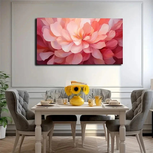 Vibrant Pink & Orange Flower Wall Art Canvas Office Home Room Framed 120x60cm