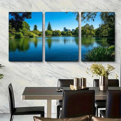 3pcs Melbourne Skyline Australian Travel Print Metal Print Ready to Hang Art