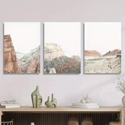 3pcs Desert Mountain Travel Poster, Metal Print Ready to Hang Art